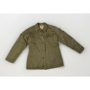 Vintage East German NVA Rain Camo Jacket Strichtarn 48 Insulated Quilted Liner